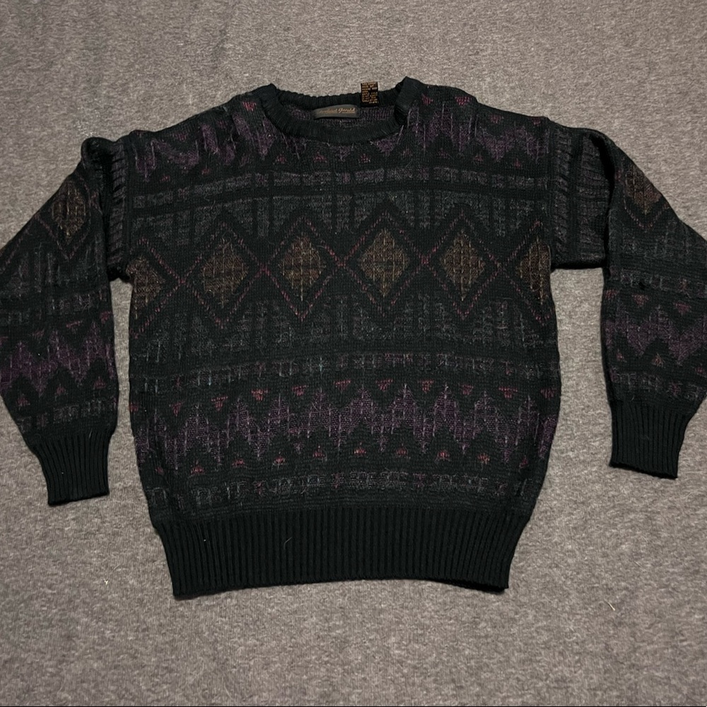 Vintage Michael Gerald 80s 90s geometric print sweater size large